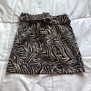 Corduroy Zebra Print Mini Skirt
